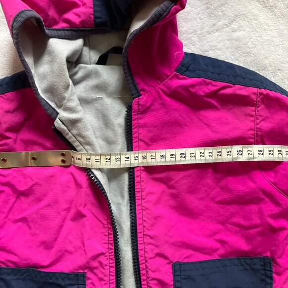 Please Mum Fleece-Lined Hooded Jacket 12-18M | Pink & Navy Windbreaker VGUC - Picture 10 of 16